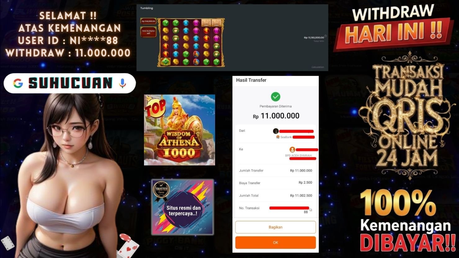 SUHUCUAN JACKPOT SLOT WISDOM OF ATHENA 1000